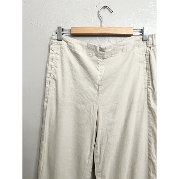 J.Jill Linen Stretch Pants Womens Size 12 Beige Casual Khaki 29” inseam - Picture 3 of 8